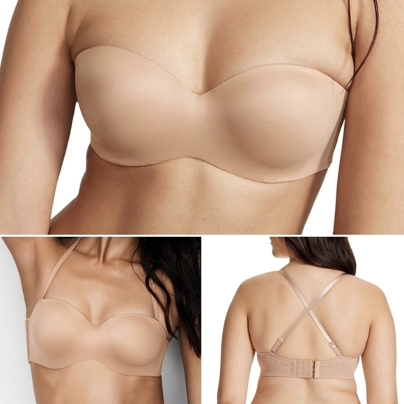 SOLD Body By Victoria Multiway Strapless Bra Sz 38DDD 38F Convertible Praline - Picture 2 of 8